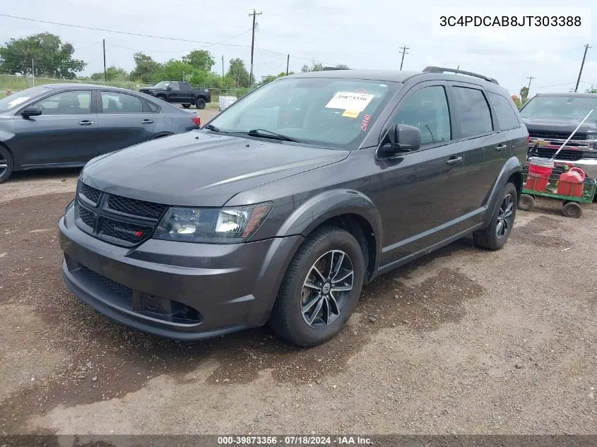 2018 Dodge Journey Se VIN: 3C4PDCAB8JT303388 Lot: 39873356