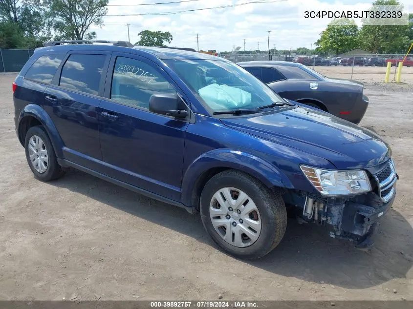 2018 Dodge Journey Se VIN: 3C4PDCAB5JT382339 Lot: 39892757