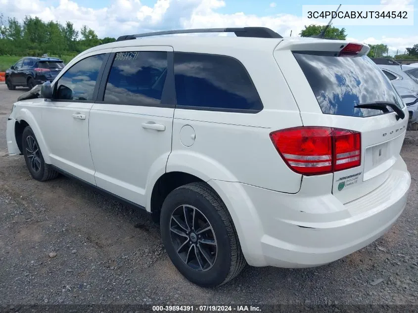 2018 Dodge Journey Se VIN: 3C4PDCABXJT344542 Lot: 39894391