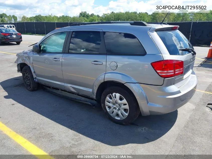 2018 Dodge Journey Se VIN: 3C4PDCAB4JT295502 Lot: 39908704