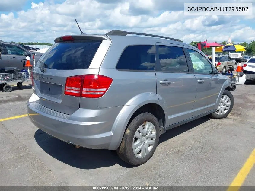 2018 Dodge Journey Se VIN: 3C4PDCAB4JT295502 Lot: 39908704