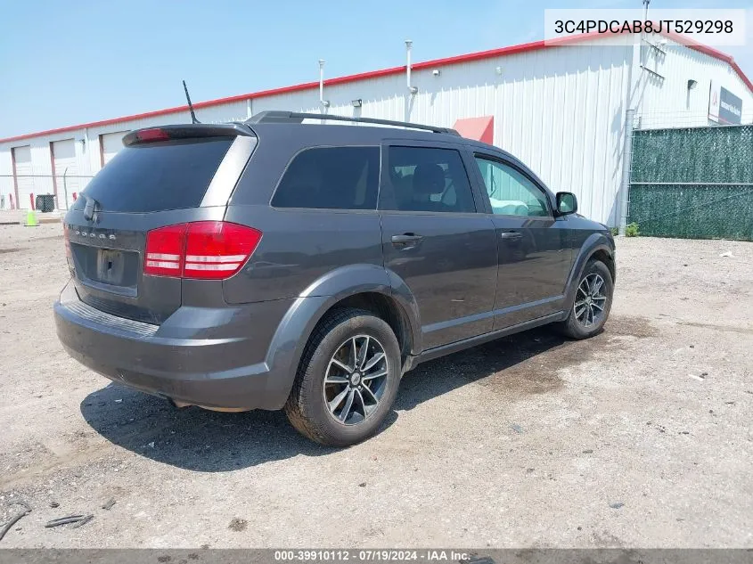 2018 Dodge Journey Se VIN: 3C4PDCAB8JT529298 Lot: 39910112