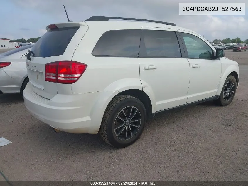 2018 Dodge Journey Se VIN: 3C4PDCAB2JT527563 Lot: 39921434