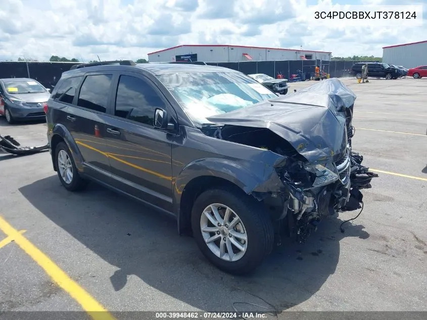 2018 Dodge Journey Sxt VIN: 3C4PDCBBXJT378124 Lot: 39948462