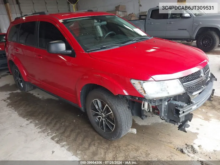 2018 Dodge Journey Se VIN: 3C4PDCAB6JT309531 Lot: 39954306