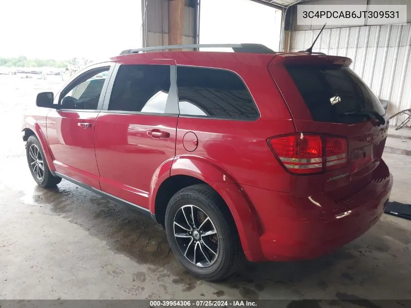 2018 Dodge Journey Se VIN: 3C4PDCAB6JT309531 Lot: 39954306