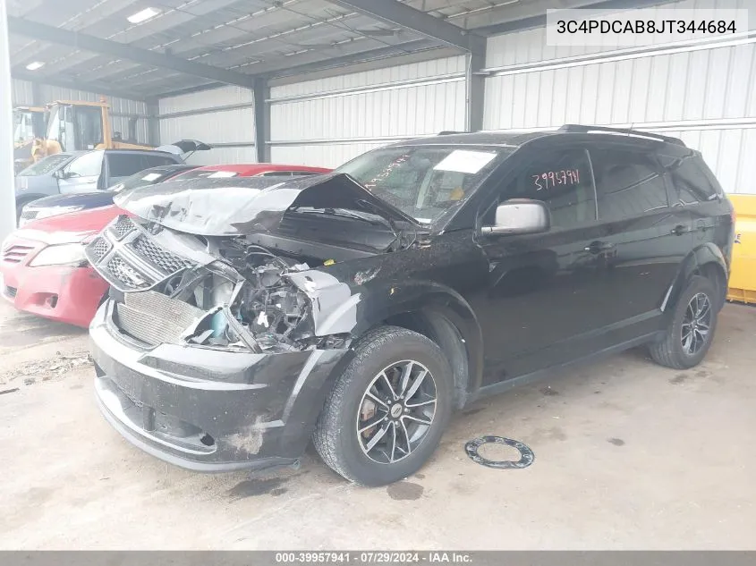 2018 Dodge Journey Se VIN: 3C4PDCAB8JT344684 Lot: 39957941