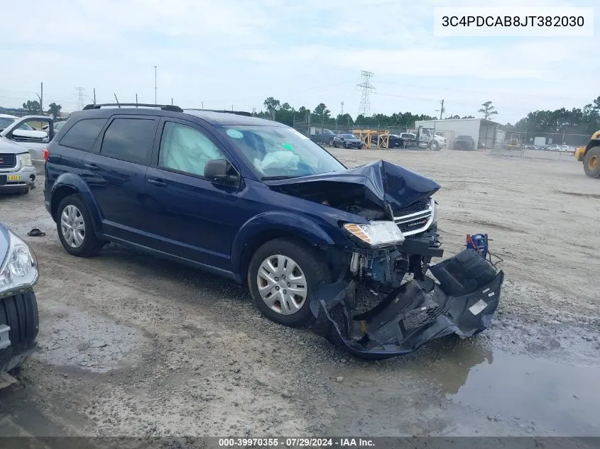 2018 Dodge Journey Se VIN: 3C4PDCAB8JT382030 Lot: 39970355