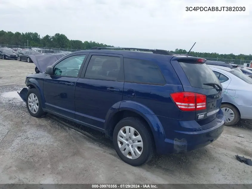 2018 Dodge Journey Se VIN: 3C4PDCAB8JT382030 Lot: 39970355