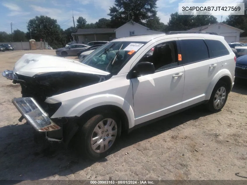 2018 Dodge Journey Se VIN: 3C4PDCAB7JT427569 Lot: 39983153