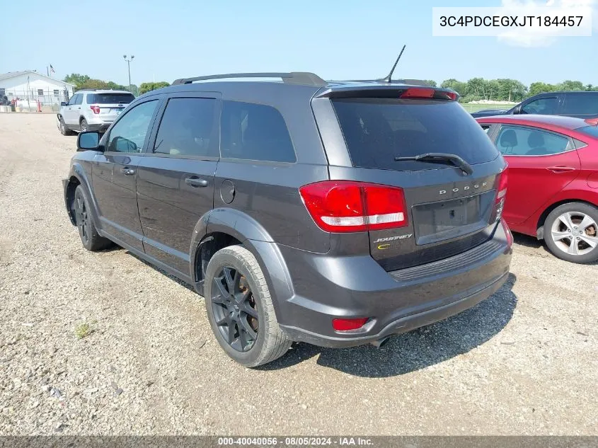 2018 Dodge Journey Gt VIN: 3C4PDCEGXJT184457 Lot: 40040056