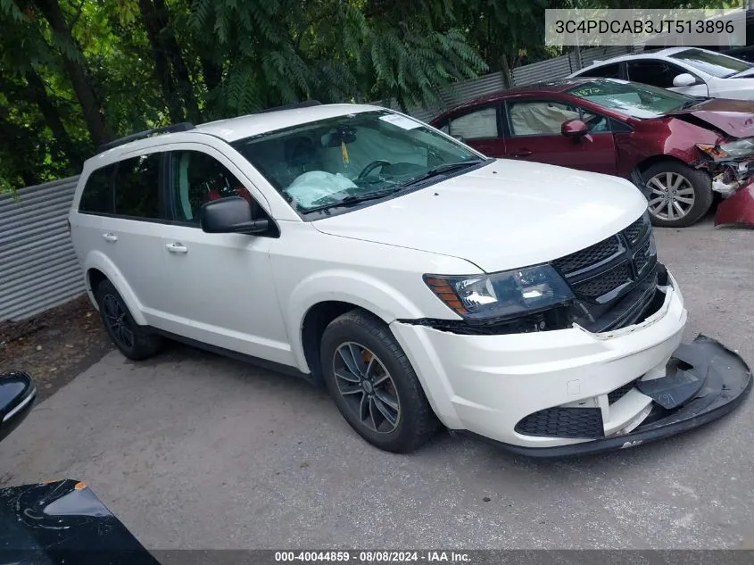 2018 Dodge Journey Se VIN: 3C4PDCAB3JT513896 Lot: 40044859