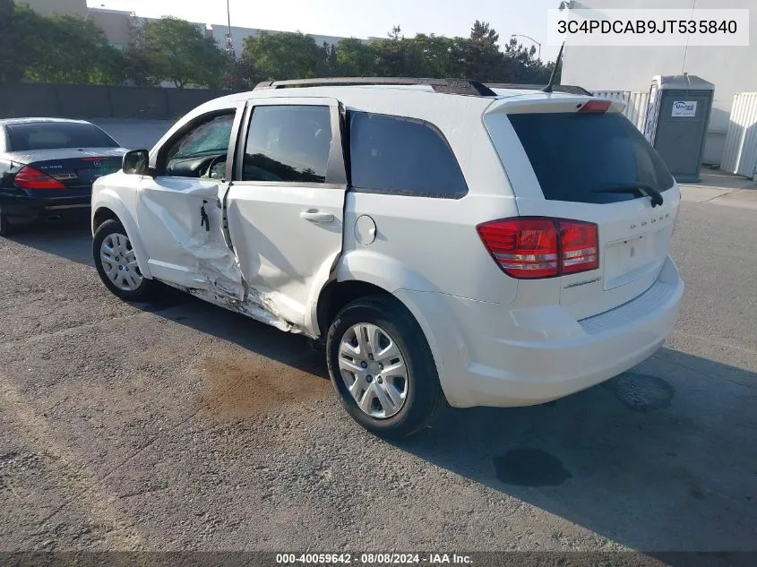 3C4PDCAB9JT535840 2018 Dodge Journey Se