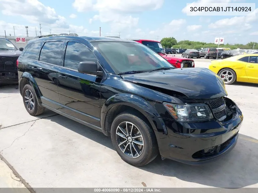 2018 Dodge Journey Se VIN: 3C4PDCAB1JT140924 Lot: 40060090