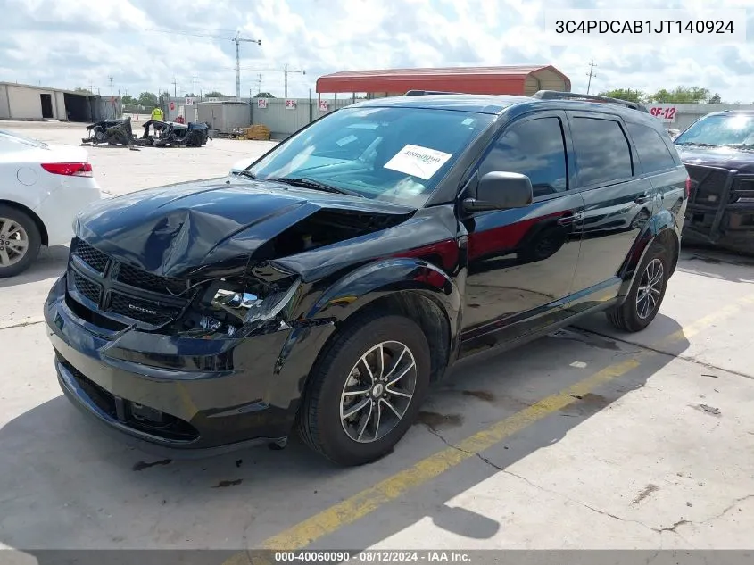 2018 Dodge Journey Se VIN: 3C4PDCAB1JT140924 Lot: 40060090