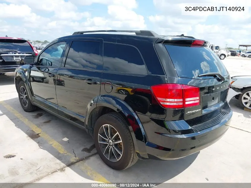 2018 Dodge Journey Se VIN: 3C4PDCAB1JT140924 Lot: 40060090