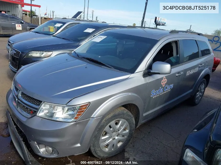 2018 Dodge Journey Sxt VIN: 3C4PDCBG8JT525178 Lot: 40070621