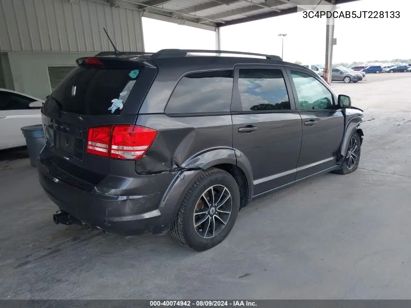 2018 Dodge Journey Se VIN: 3C4PDCAB5JT228133 Lot: 40074942