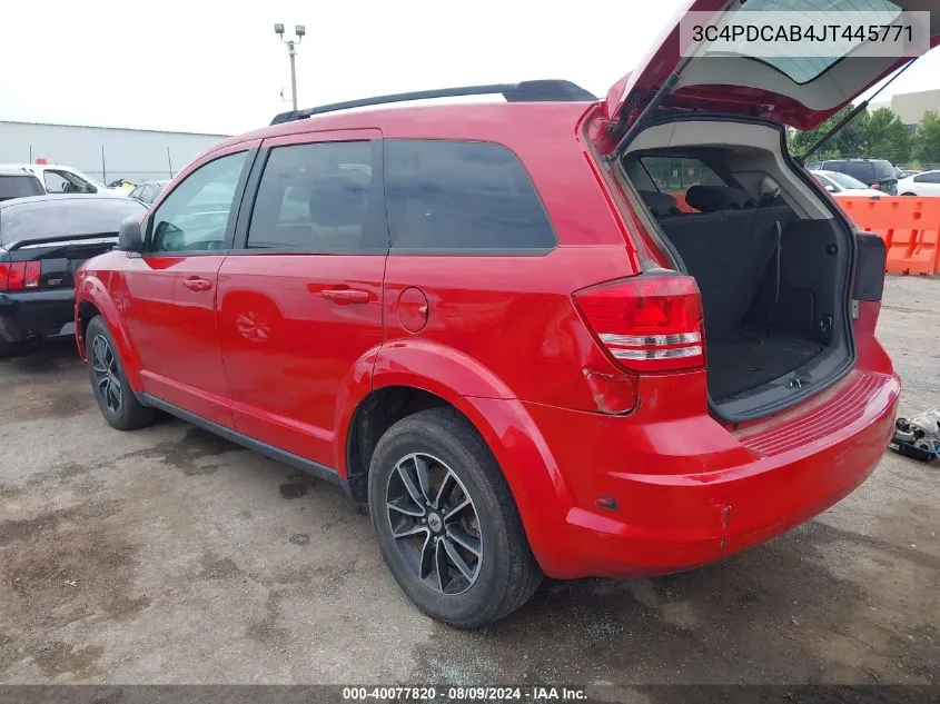 2018 Dodge Journey Se VIN: 3C4PDCAB4JT445771 Lot: 40077820