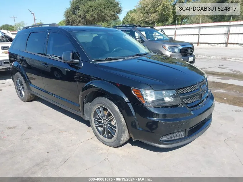 2018 Dodge Journey Se VIN: 3C4PDCAB3JT524817 Lot: 40081075