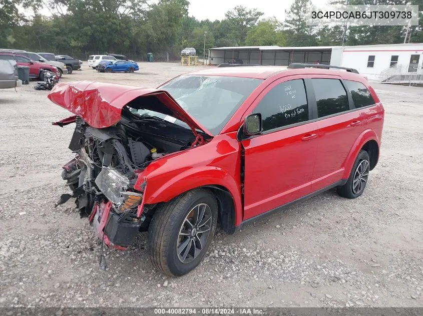 2018 Dodge Journey Se VIN: 3C4PDCAB6JT309738 Lot: 40082794