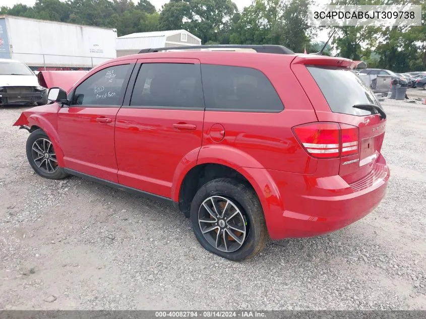 2018 Dodge Journey Se VIN: 3C4PDCAB6JT309738 Lot: 40082794