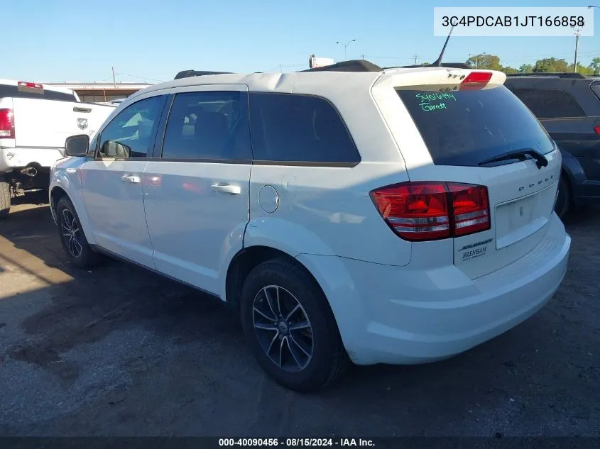 2018 Dodge Journey Se VIN: 3C4PDCAB1JT166858 Lot: 40090456