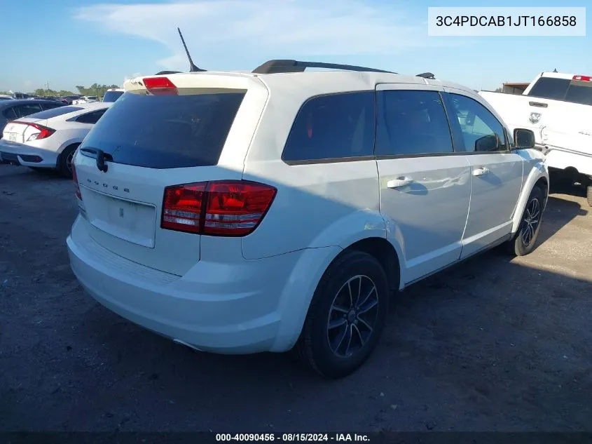 2018 Dodge Journey Se VIN: 3C4PDCAB1JT166858 Lot: 40090456