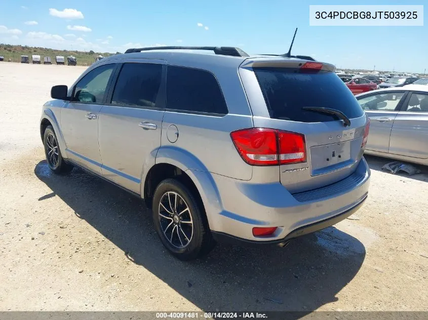 2018 Dodge Journey Sxt VIN: 3C4PDCBG8JT503925 Lot: 40091481