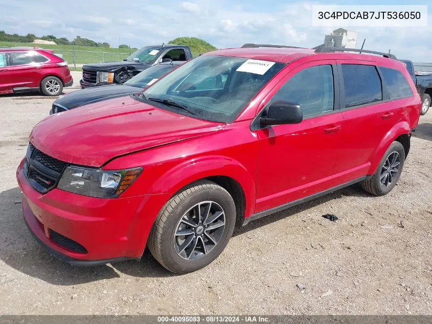 2018 Dodge Journey Se VIN: 3C4PDCAB7JT536050 Lot: 40095083