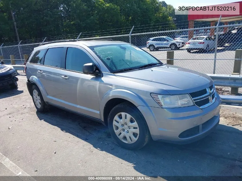 2018 Dodge Journey Se VIN: 3C4PDCAB1JT520216 Lot: 40098059