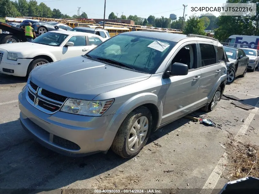 2018 Dodge Journey Se VIN: 3C4PDCAB1JT520216 Lot: 40098059