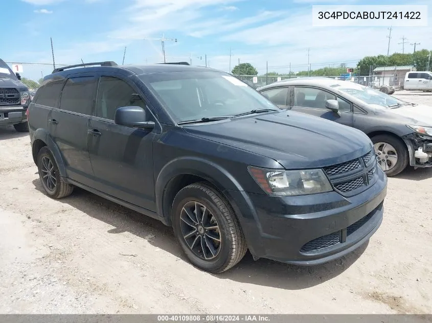 2018 Dodge Journey Se VIN: 3C4PDCAB0JT241422 Lot: 40109808