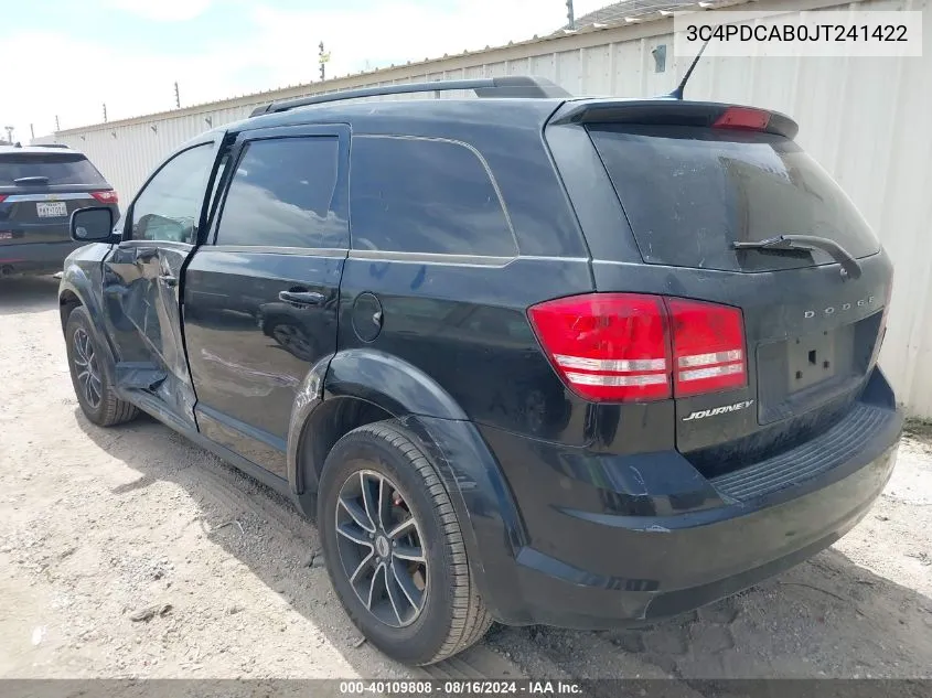 2018 Dodge Journey Se VIN: 3C4PDCAB0JT241422 Lot: 40109808