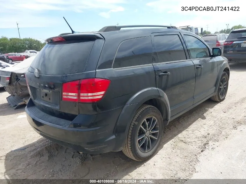 2018 Dodge Journey Se VIN: 3C4PDCAB0JT241422 Lot: 40109808