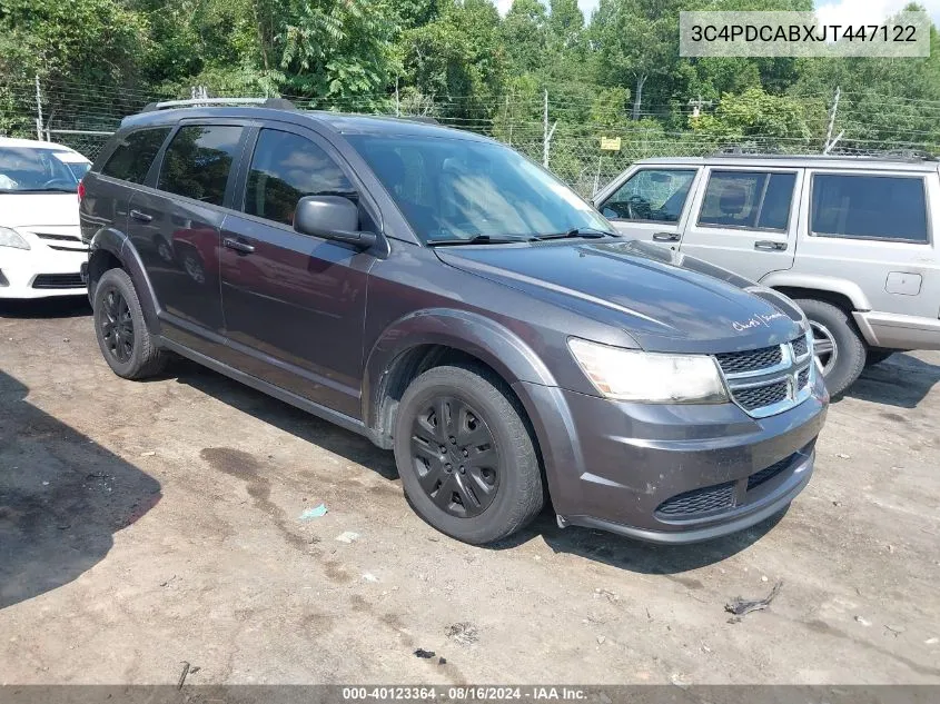 2018 Dodge Journey Se VIN: 3C4PDCABXJT447122 Lot: 40123364