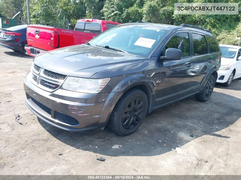 2018 Dodge Journey Se VIN: 3C4PDCABXJT447122 Lot: 40123364