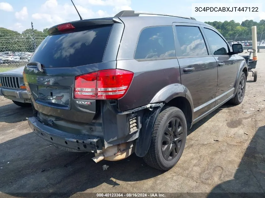 2018 Dodge Journey Se VIN: 3C4PDCABXJT447122 Lot: 40123364