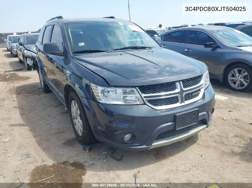 2018 Dodge Journey Sxt VIN: 3C4PDCBGXJT504025 Lot: 40139606