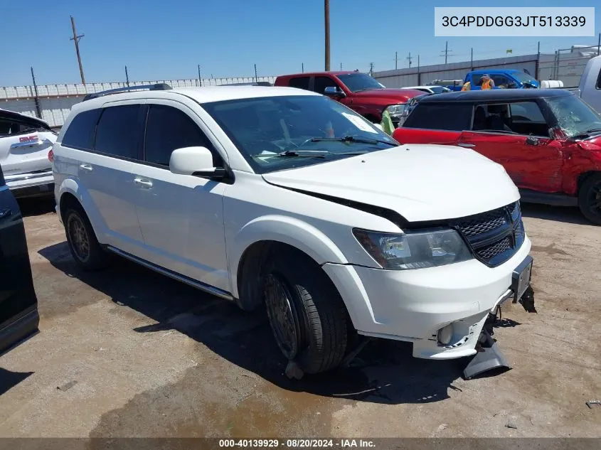 2018 Dodge Journey Crossroad Awd VIN: 3C4PDDGG3JT513339 Lot: 40139929