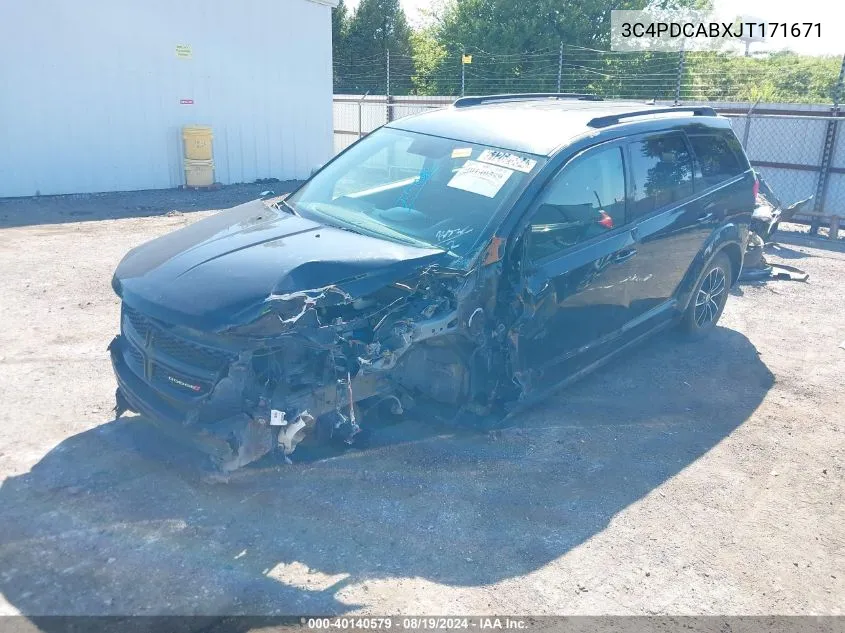 2018 Dodge Journey Se VIN: 3C4PDCABXJT171671 Lot: 40140579