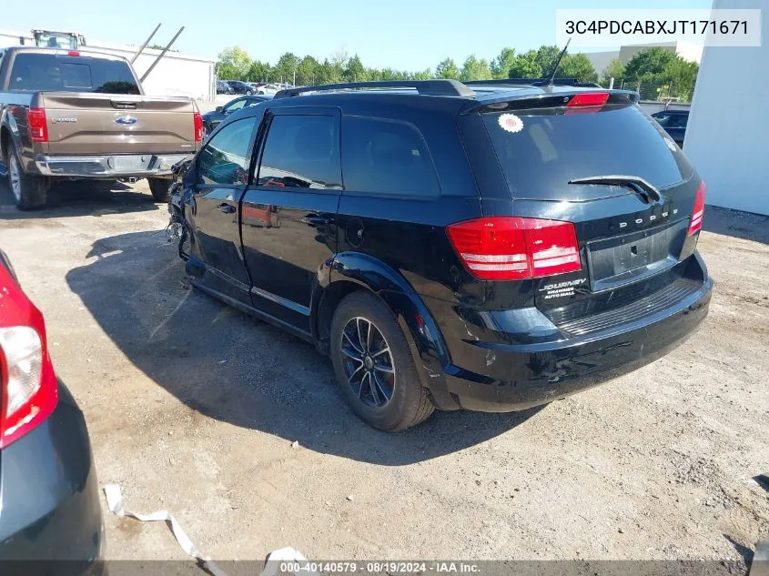 2018 Dodge Journey Se VIN: 3C4PDCABXJT171671 Lot: 40140579