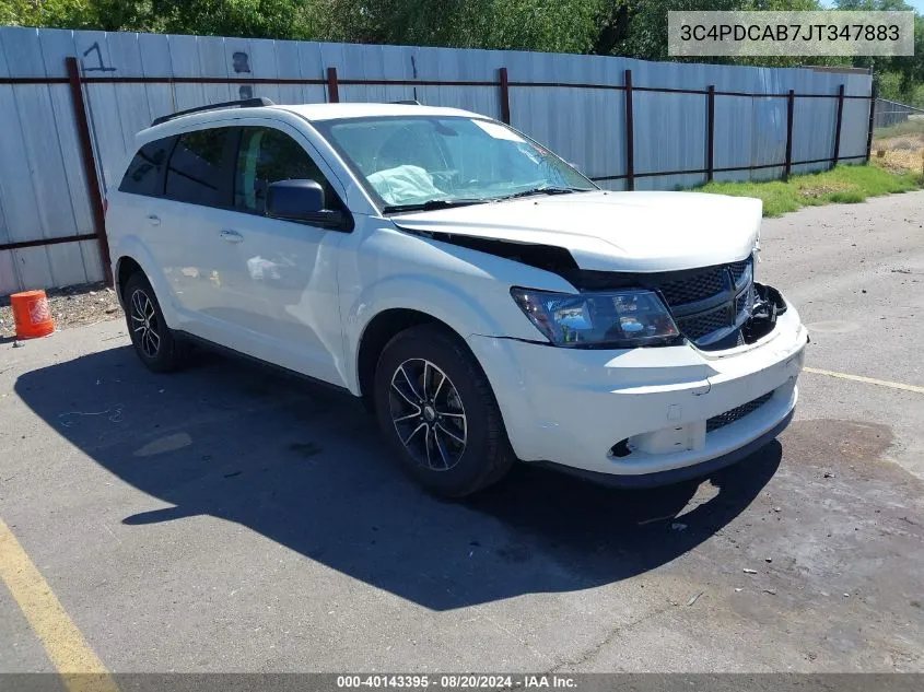 2018 Dodge Journey Se VIN: 3C4PDCAB7JT347883 Lot: 40143395