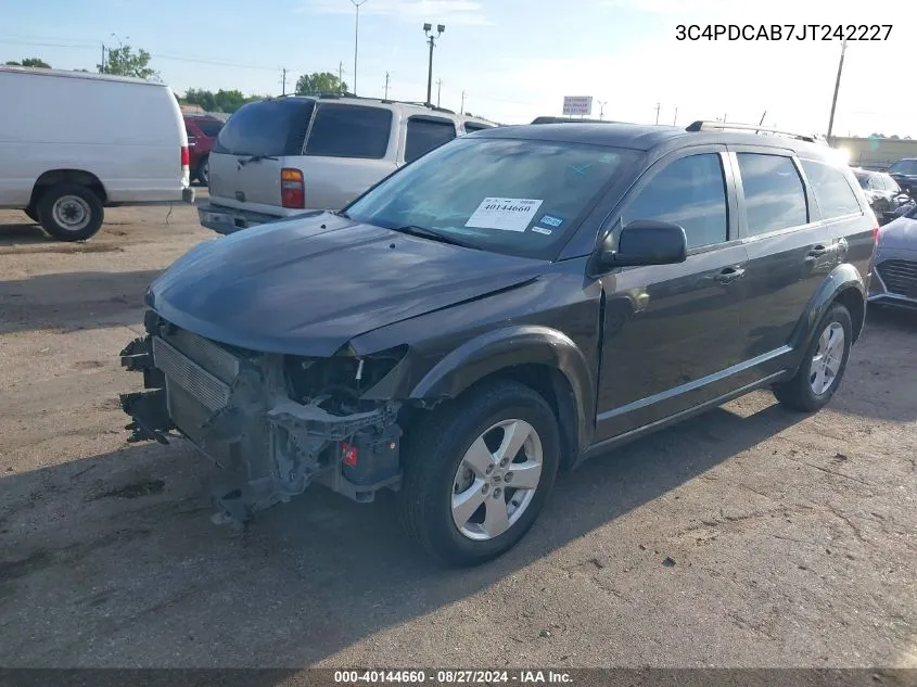 2018 Dodge Journey Se VIN: 3C4PDCAB7JT242227 Lot: 40144660