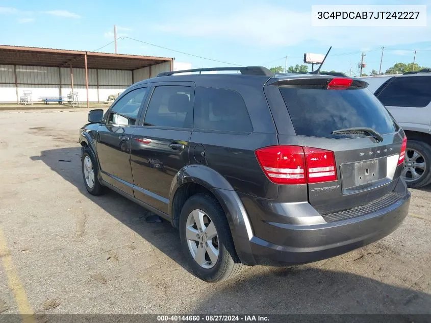 2018 Dodge Journey Se VIN: 3C4PDCAB7JT242227 Lot: 40144660