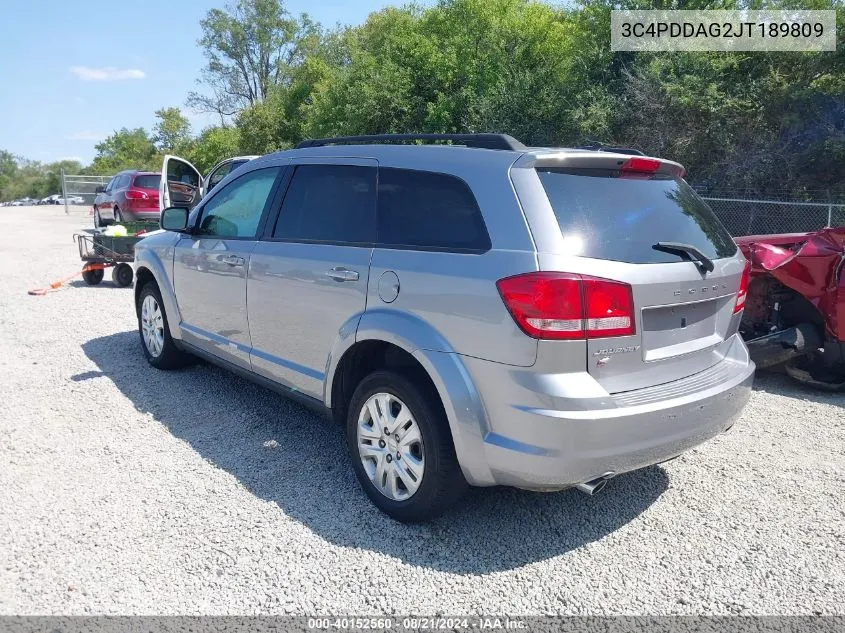 3C4PDDAG2JT189809 2018 Dodge Journey Se Awd