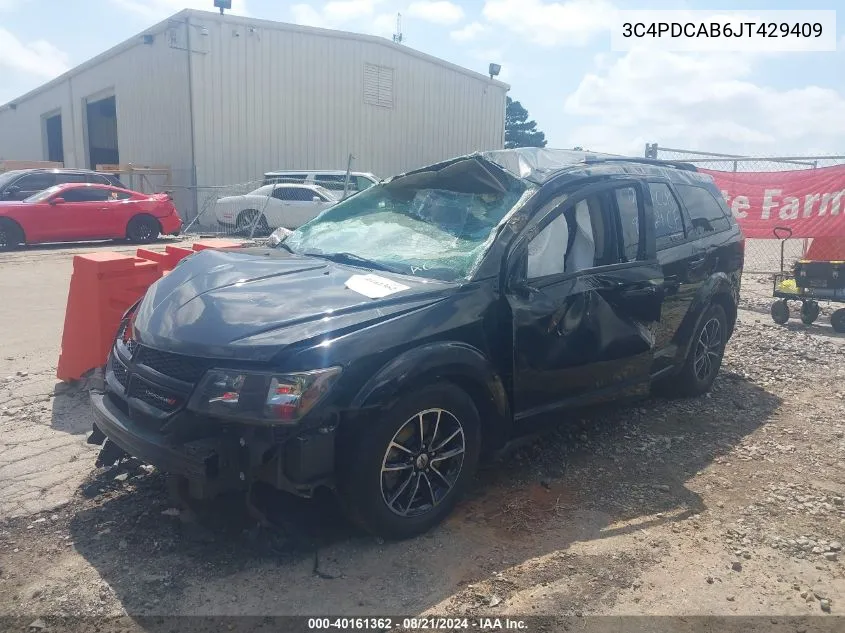 2018 Dodge Journey Se VIN: 3C4PDCAB6JT429409 Lot: 40161362