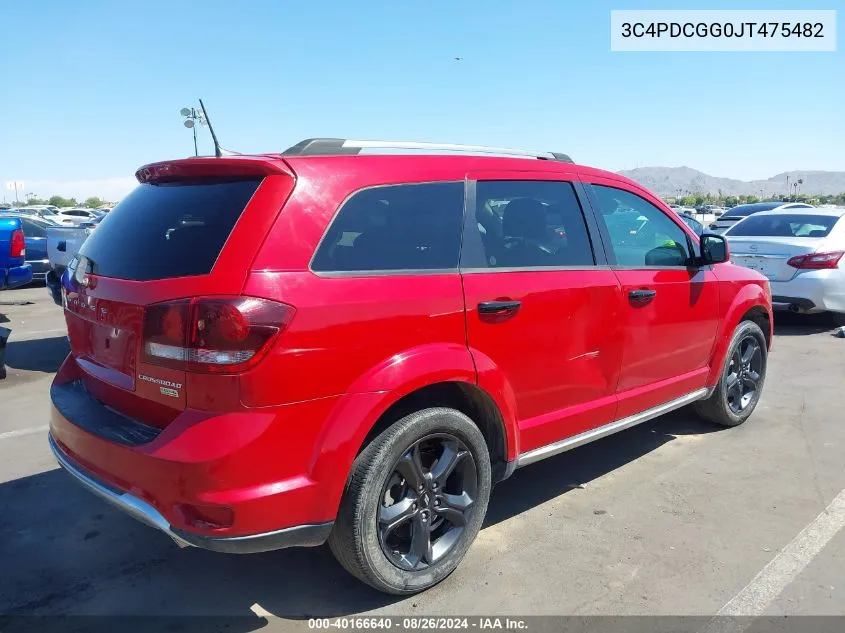 2018 Dodge Journey Crossroad VIN: 3C4PDCGG0JT475482 Lot: 40166640