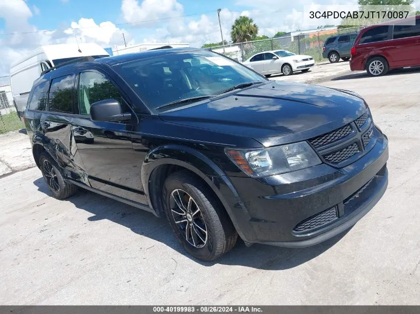 2018 Dodge Journey Se VIN: 3C4PDCAB7JT170087 Lot: 40199983