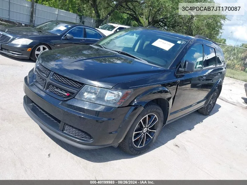 2018 Dodge Journey Se VIN: 3C4PDCAB7JT170087 Lot: 40199983